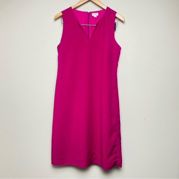 💖 J.Crew Split-Neck Suiting Sheath Dress – Fuchsia – Women's 4 – EUC - Picture 2 of 7